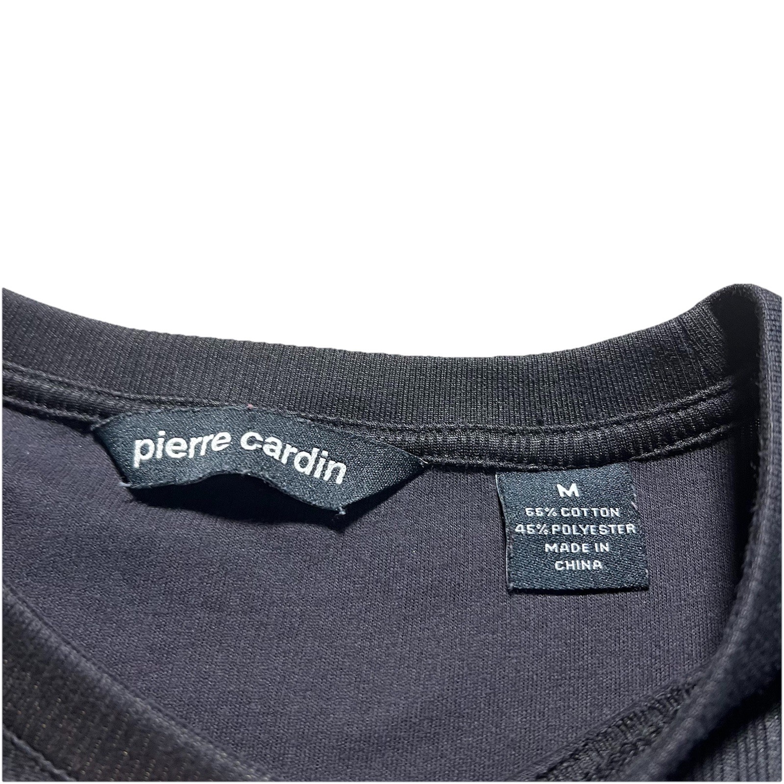 Vintage Pierre Cardin T Shirt Mens M Black Ribbed Minimal Designer