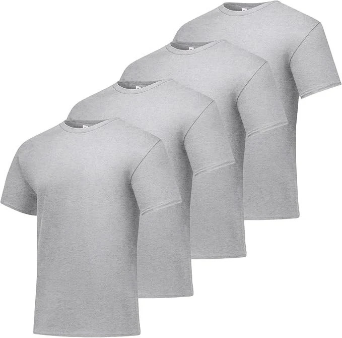 Hanes Men Crew neck T-Shirt 4-Pack ComfortSoft 100% Cotton Heavyweight Tee Plain