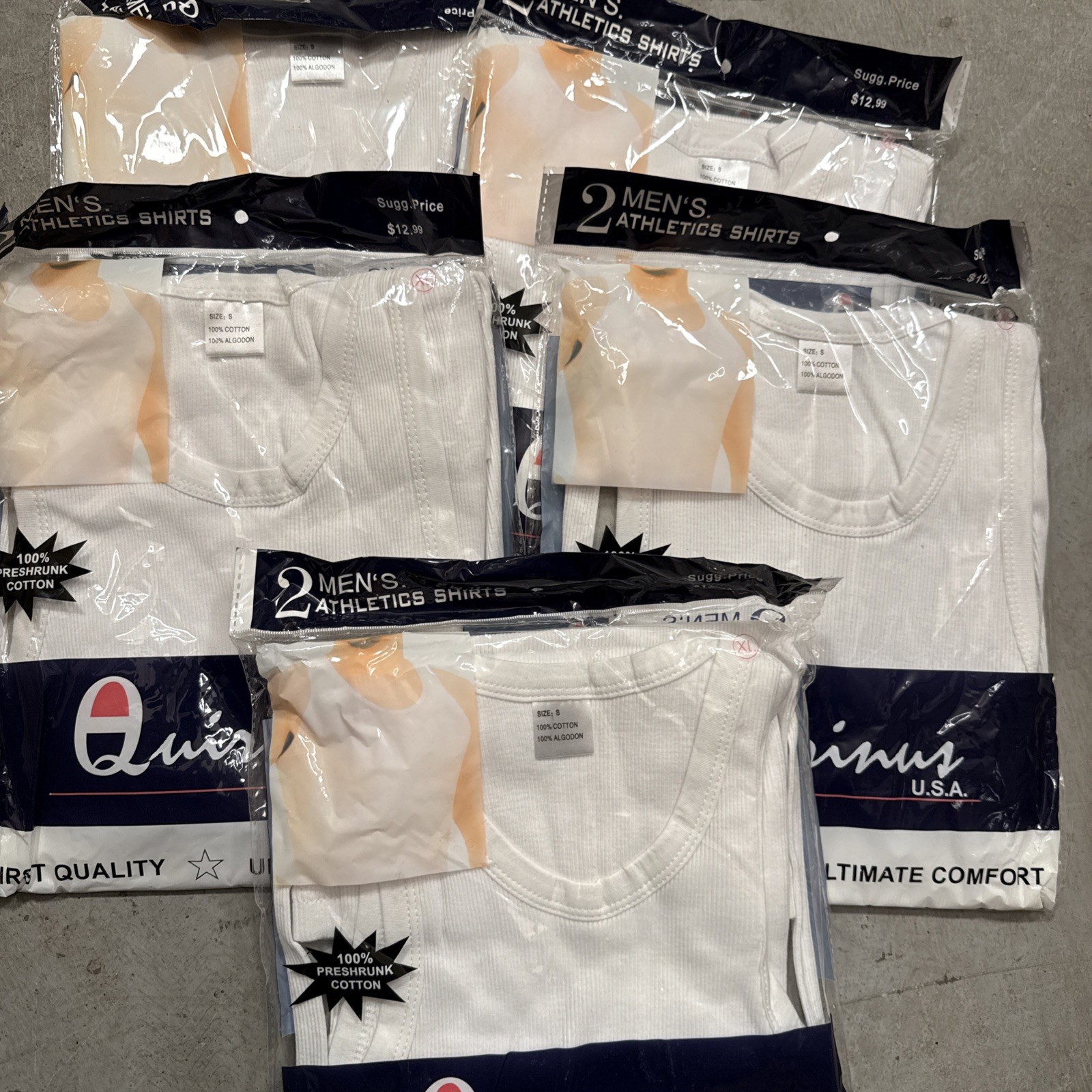 Lot Of 10 Small A-Shirt/ Tang Top Special,Individually Wrapped Last Of Inventory