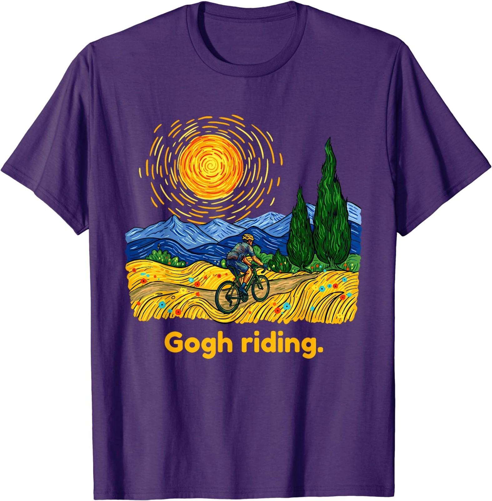Gogh Riding Funny Cycling Van Gogh Art Bike T-Shirt