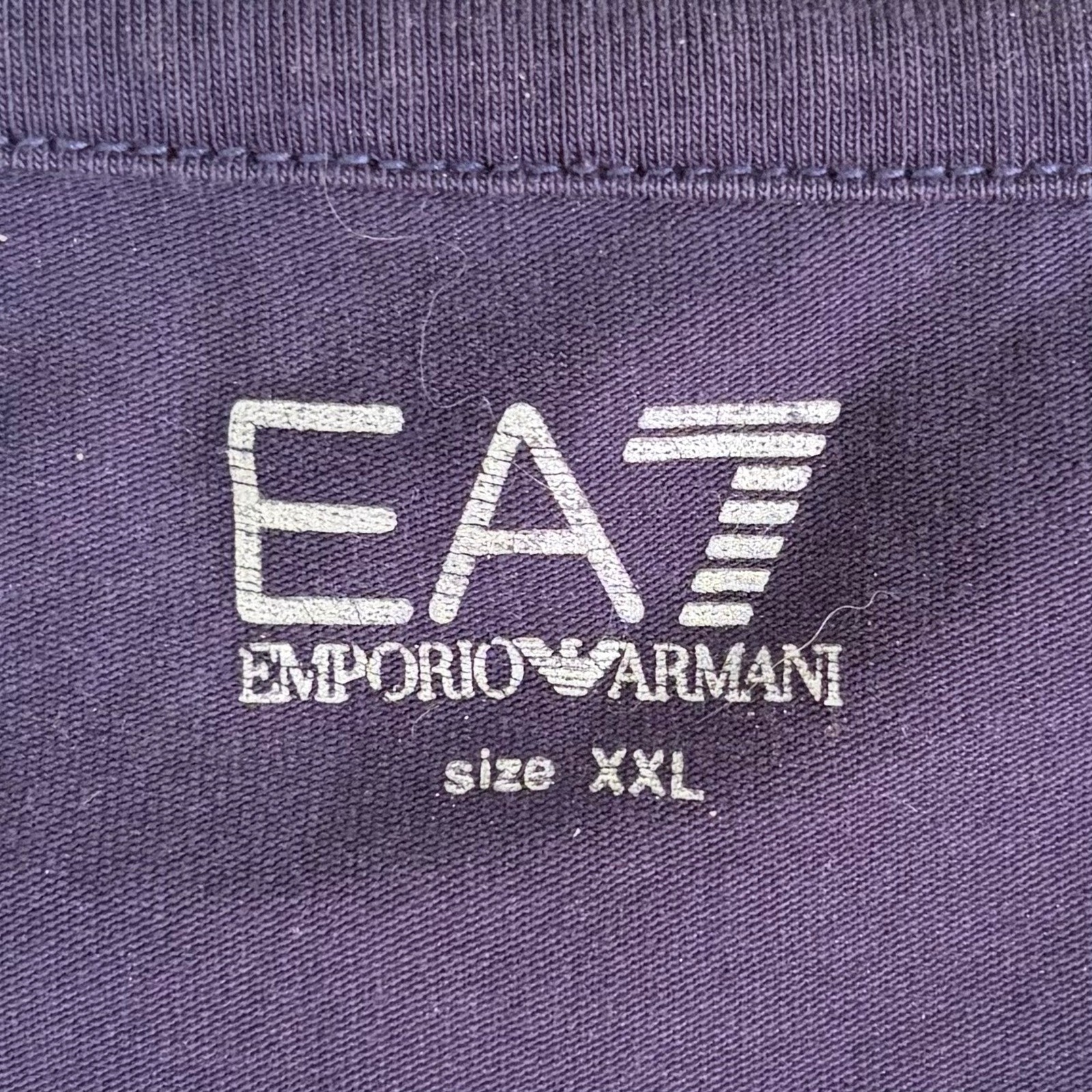EA7 Emporio Armani Graphic Tee Mens XXL Navy Blue Short Sleeve Logo Shirt