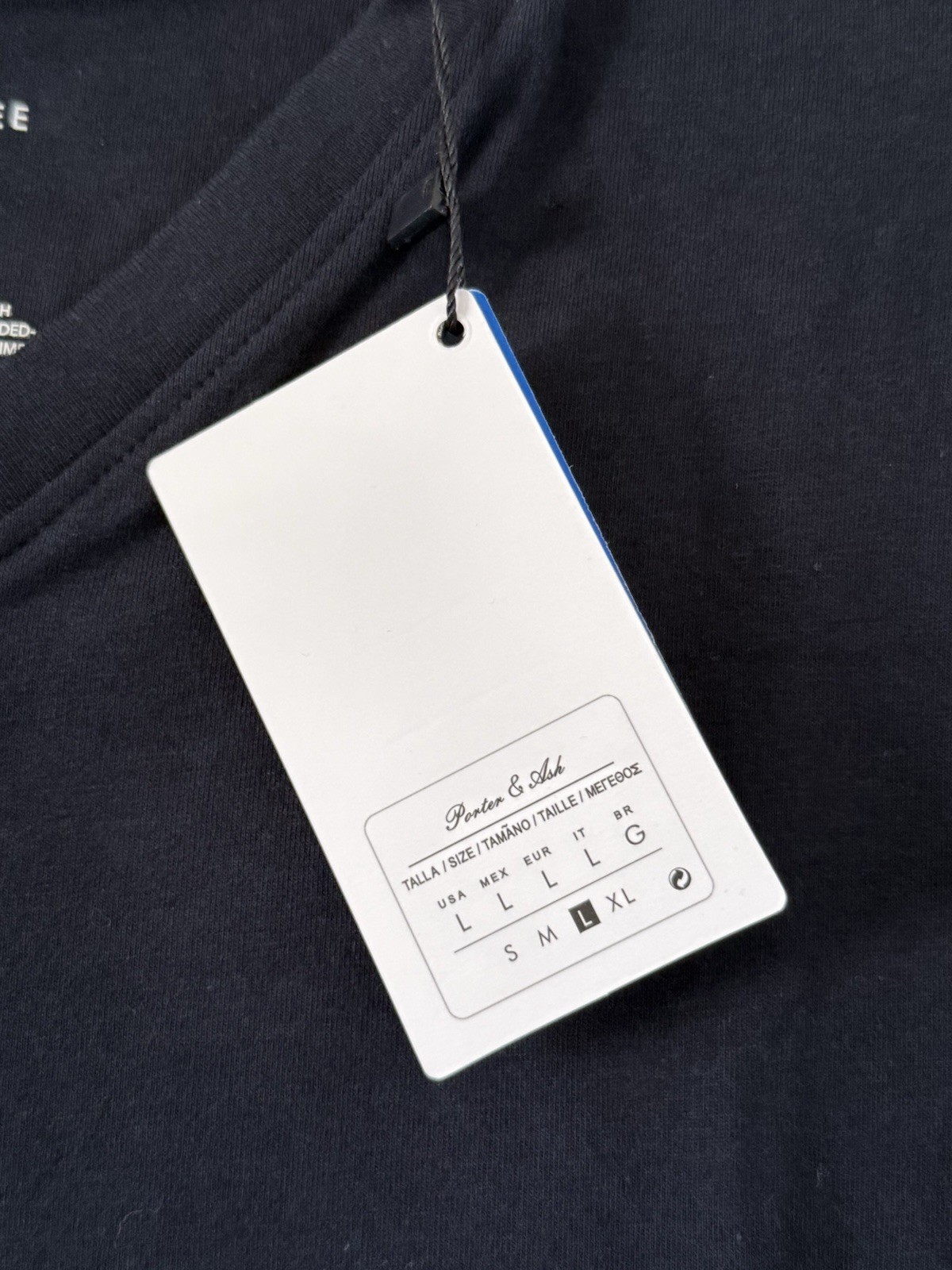 Porter & Ash Mens Large Navy Performance T-Shirt Stretch Soft Comfort Essentials