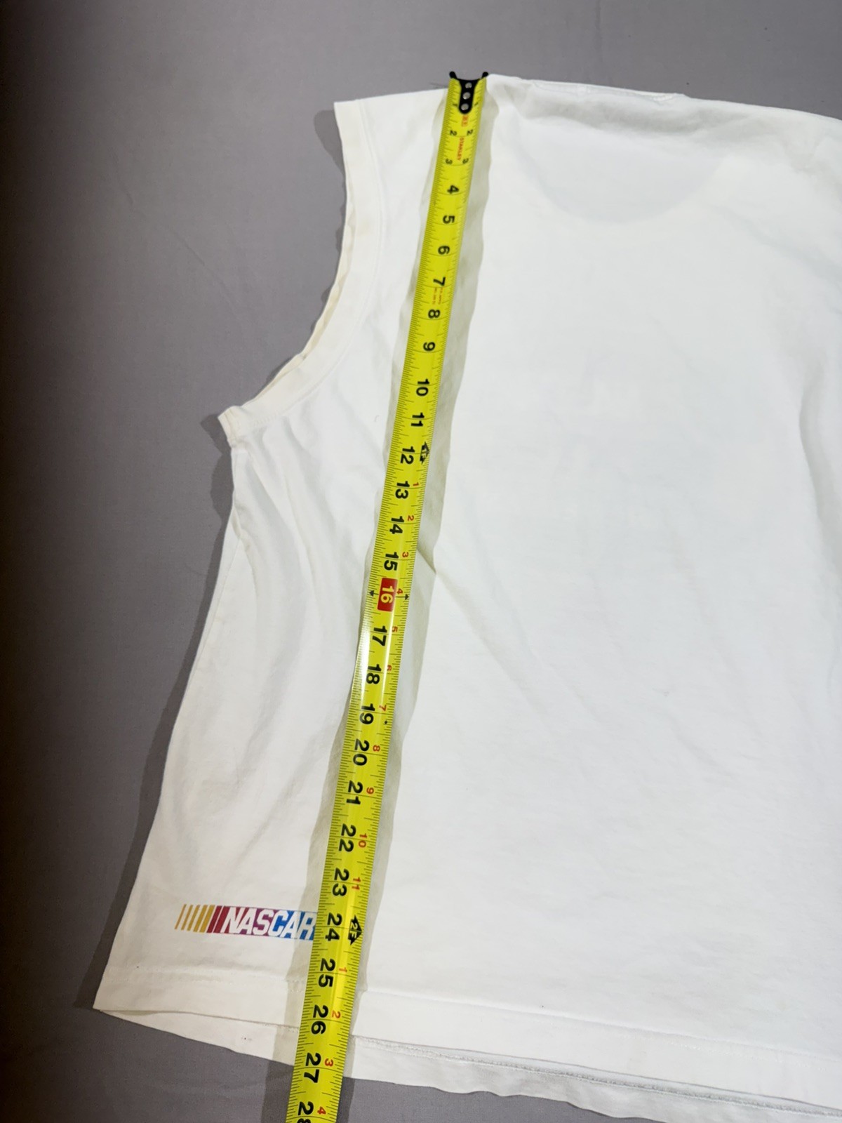 Vintage NASCAR White Muscle Tee Size Men’s XL