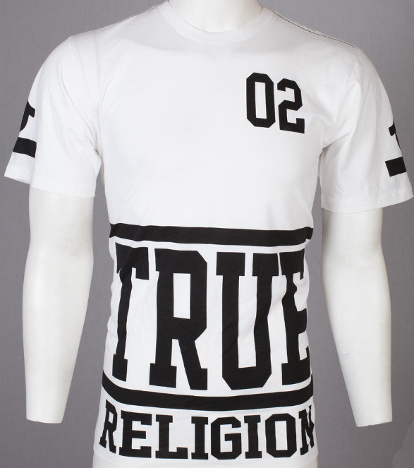 $95 TRUE RELIGION White Black STARTER Oversized Fit Designer Graphic T-shirt NWT