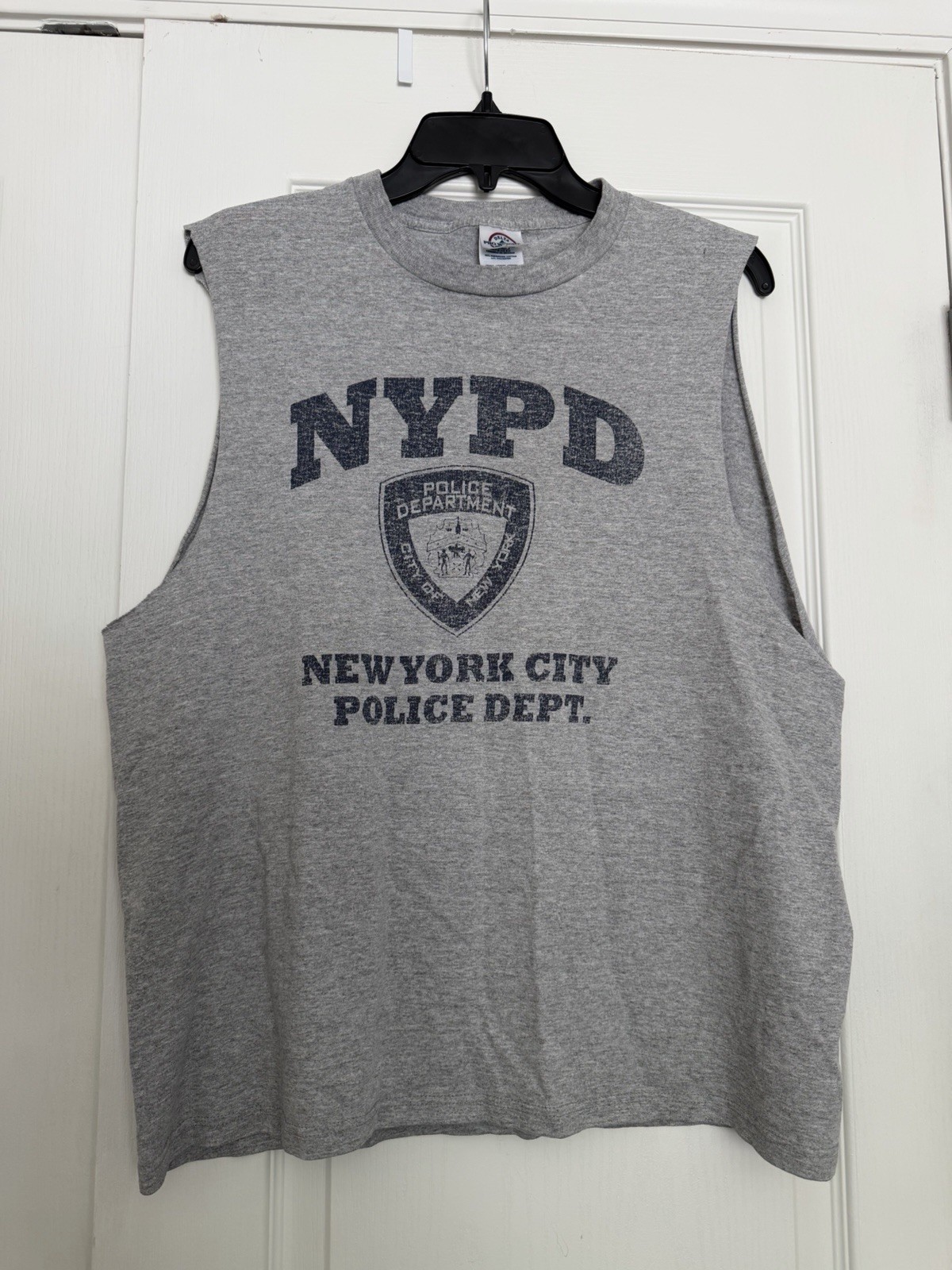 Vintage Grey NYPD New York City Police Department sleeveless muscle tank Size L