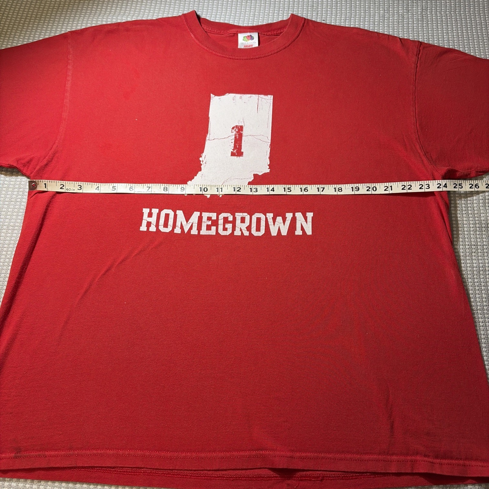 Men’s Haynes 100% Cotton Graphic Print T XXL Indiana Hoosiers Homegrown Shirt