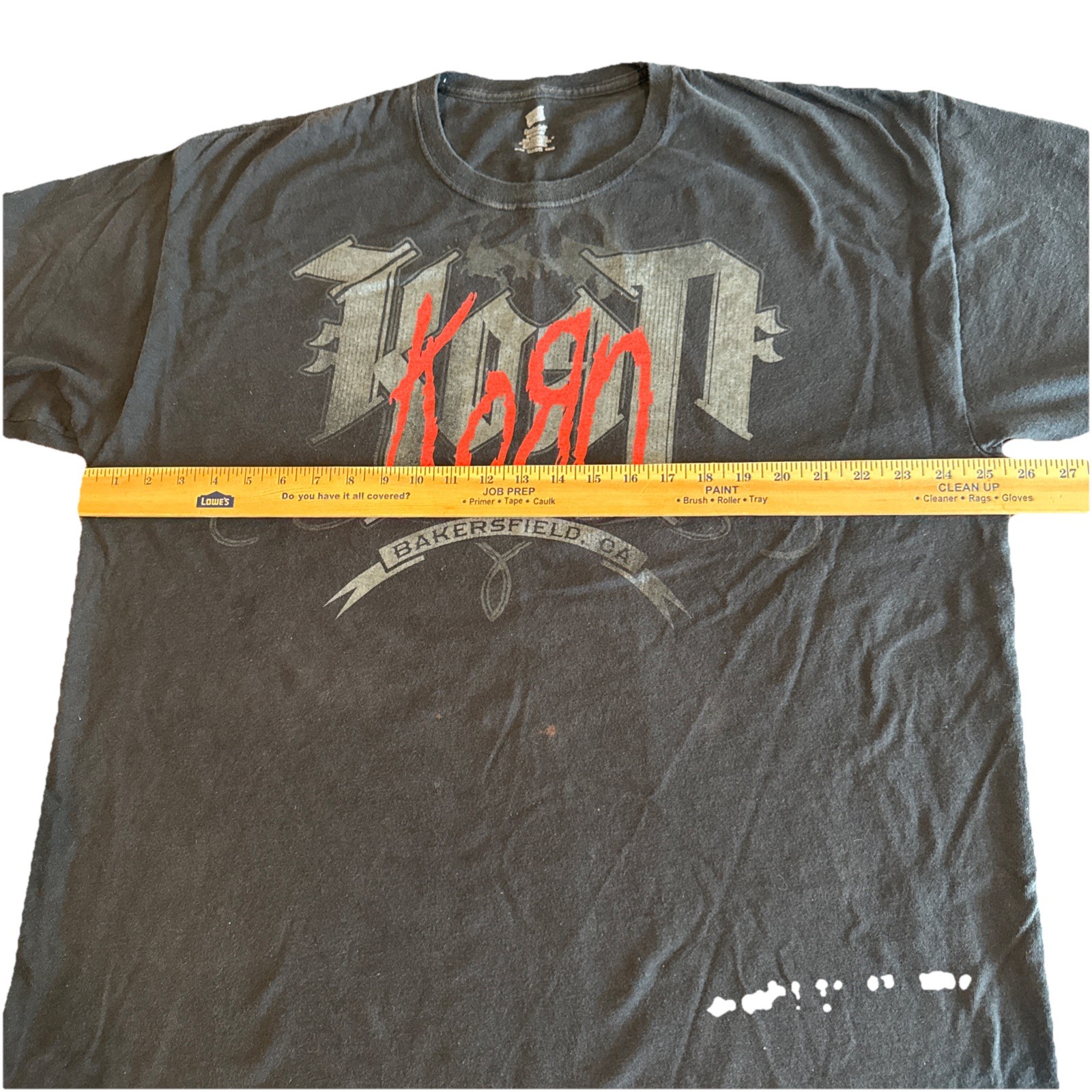 Vintage Y2K KORN Bakersfield, CA T-Shirt Tee Black 2000s Metal Band 2XL XXL
