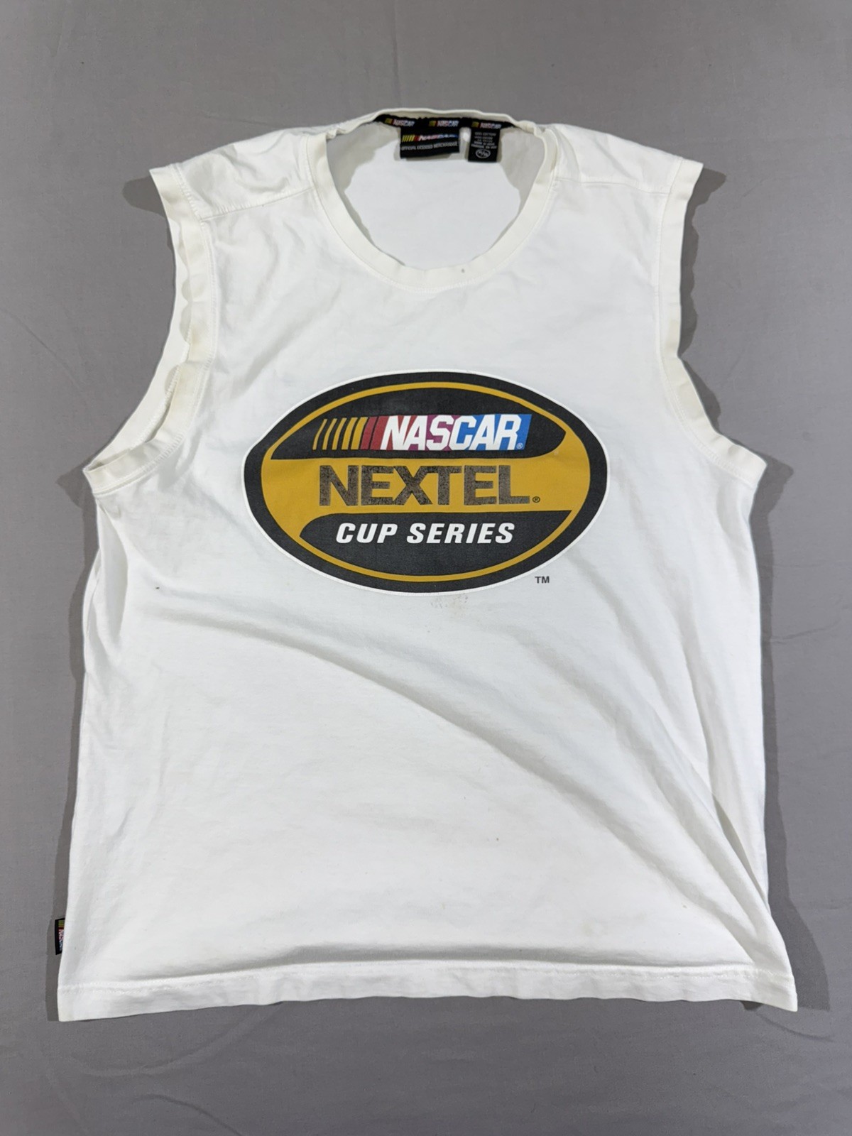 Vintage NASCAR White Muscle Tee Size Men’s XL