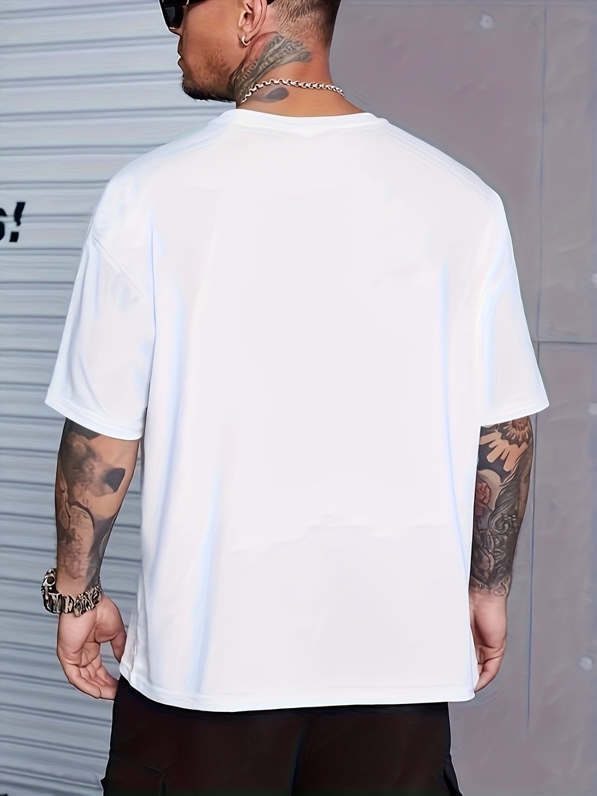 Men’s Casual T-Shirt – Solid Color, Round Neck, Machine Washable Polyester