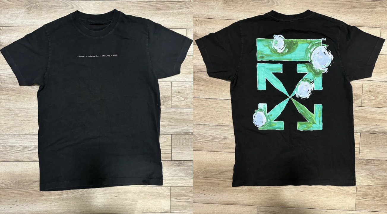 Off-White Black Tornado Arrows Tee Reprint Virgil Abloh Mens Streetwear S-5XL