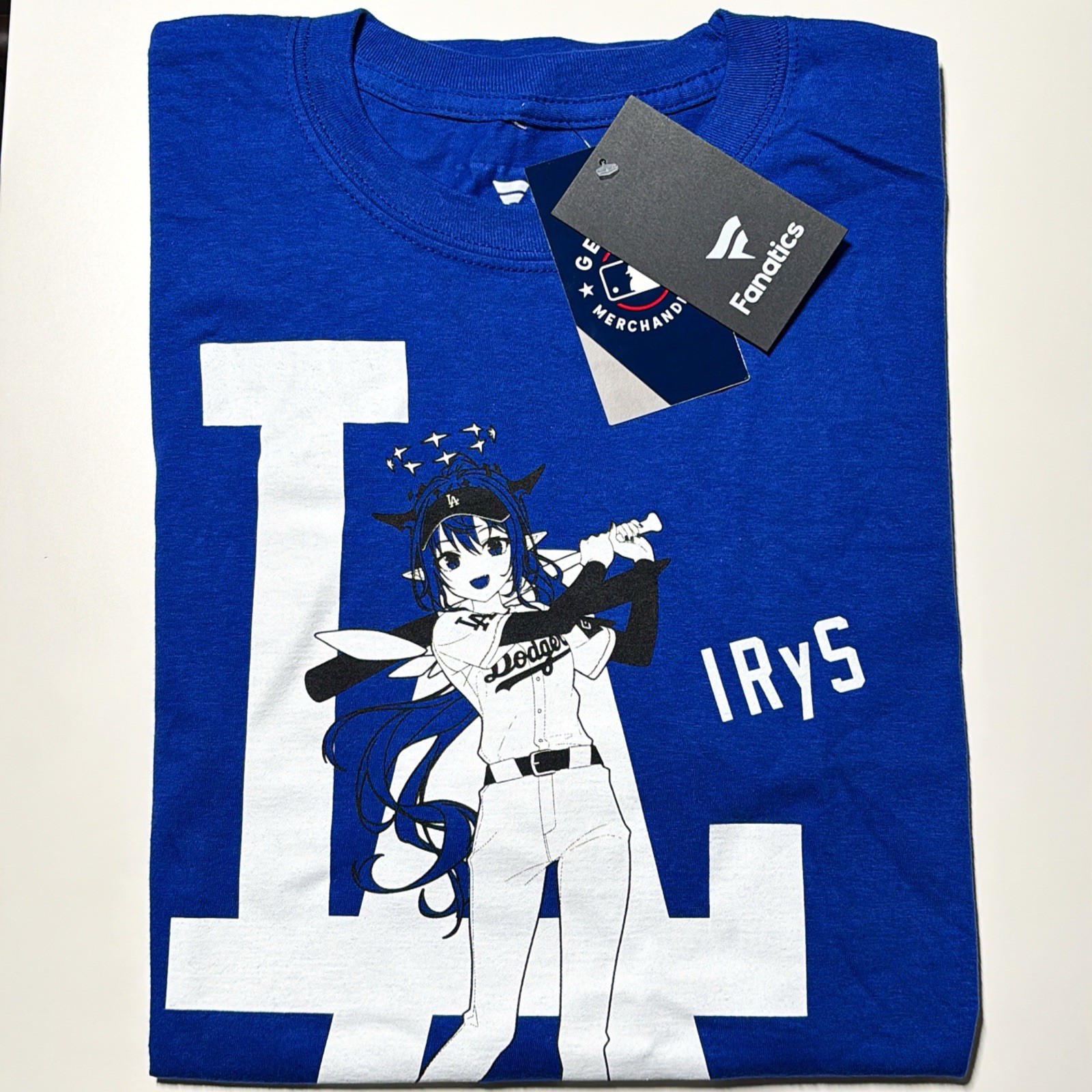 2025 Official LA Dodgers X Hololive Night IRyS T-shirt Size Large!