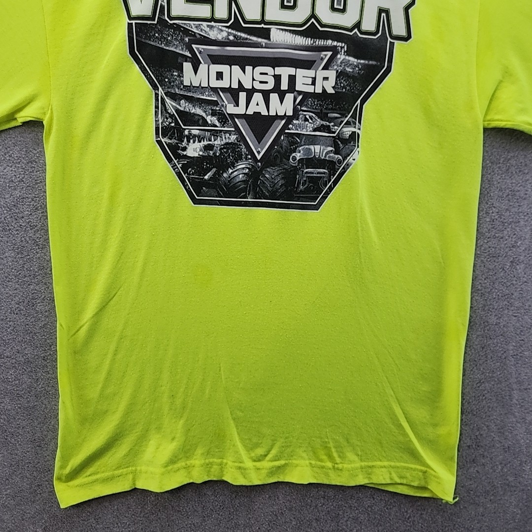 Alstyle Athleticwear Mens Monster Jam Vendor T Shirt Large Yellow Monster Trucks