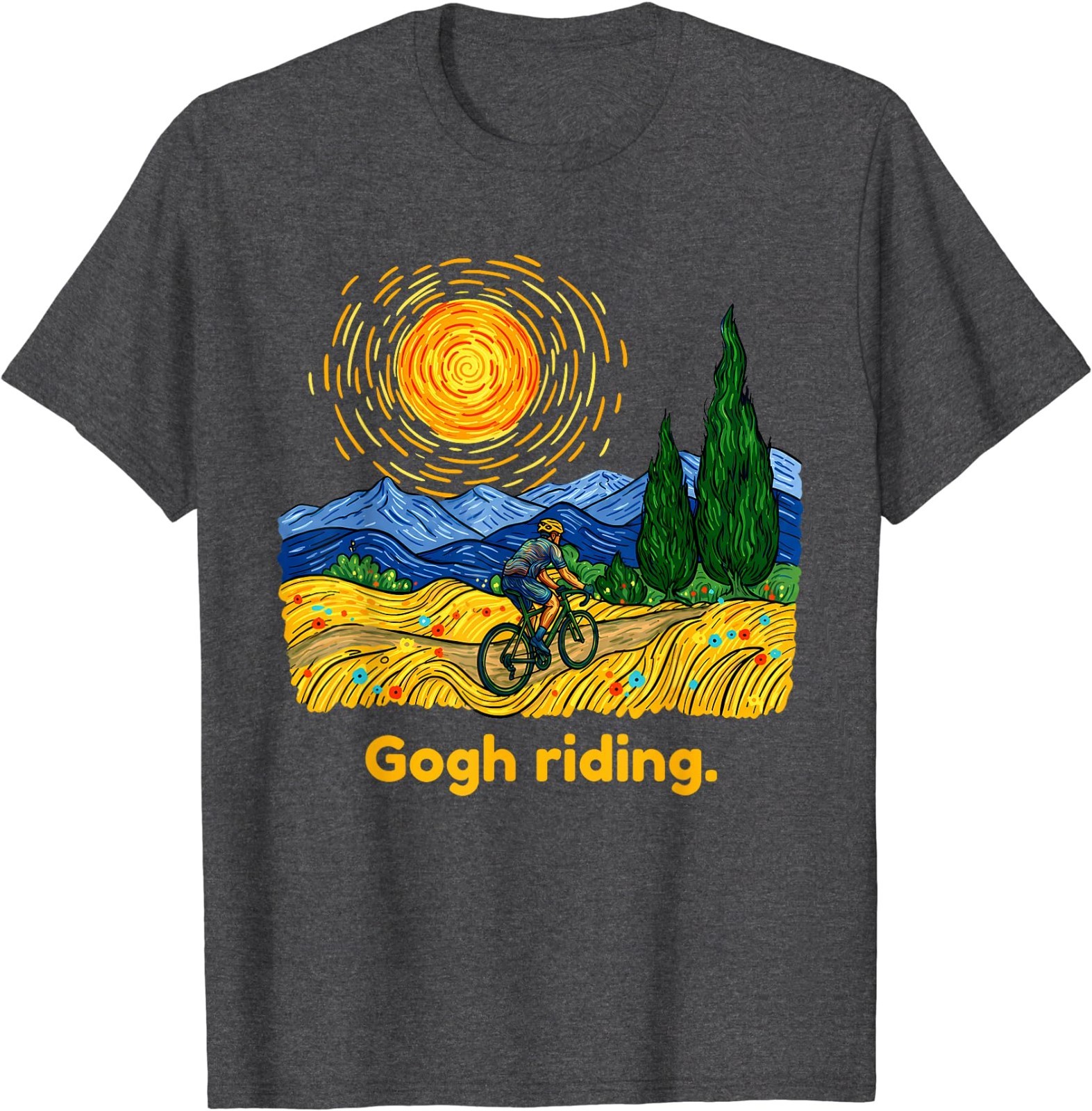Gogh Riding Funny Cycling Van Gogh Art Bike T-Shirt