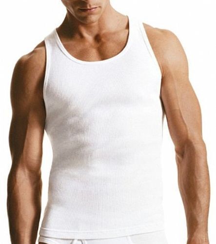 6-12 Packs Men 100% Cotton Ribbed Tank Top A-Shirt Wife Beater Undershirts Lot