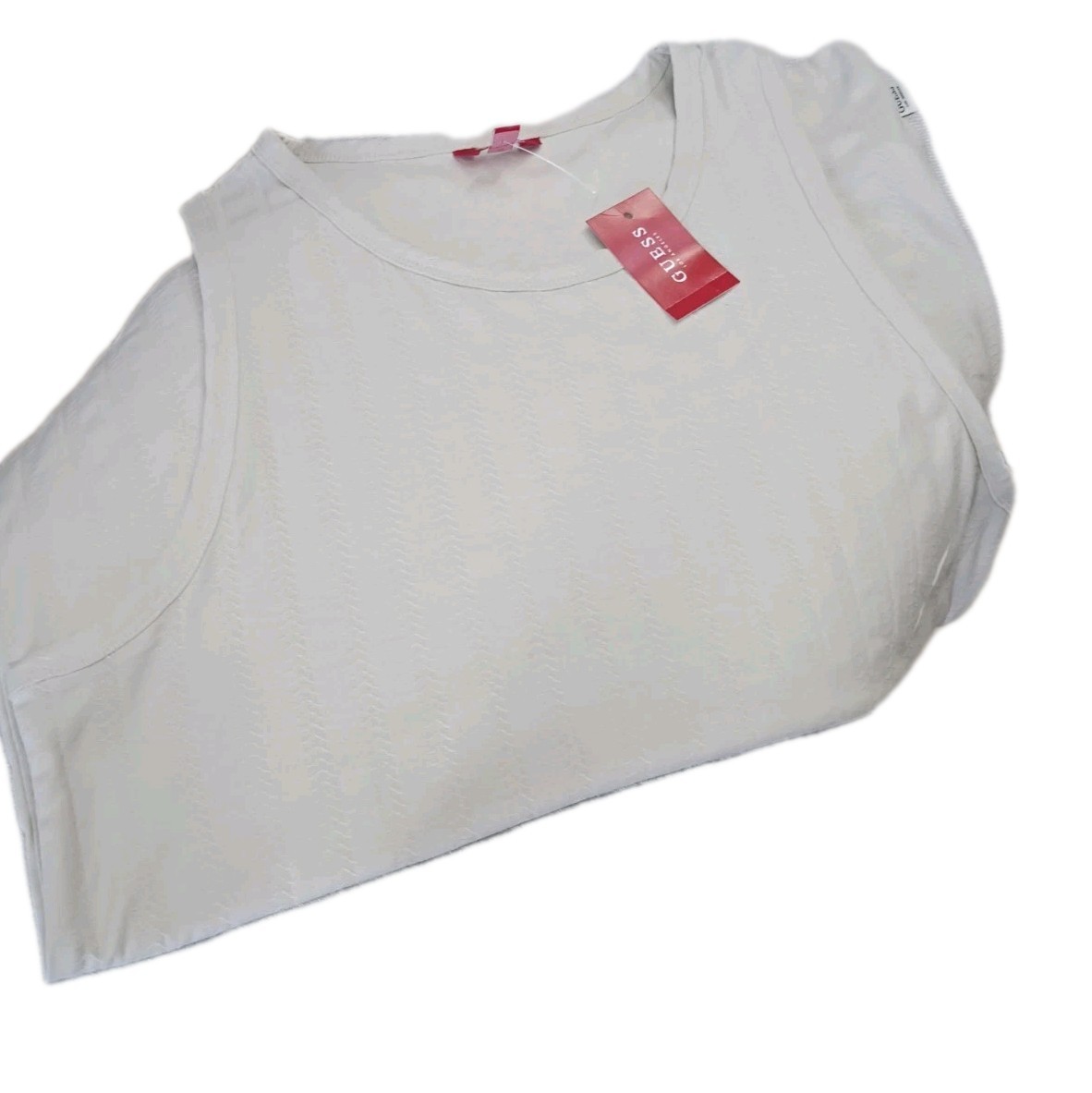 Guess Los Angeles Brand Men Tagless Tank Top T-Shirt Summer Size Large Cream