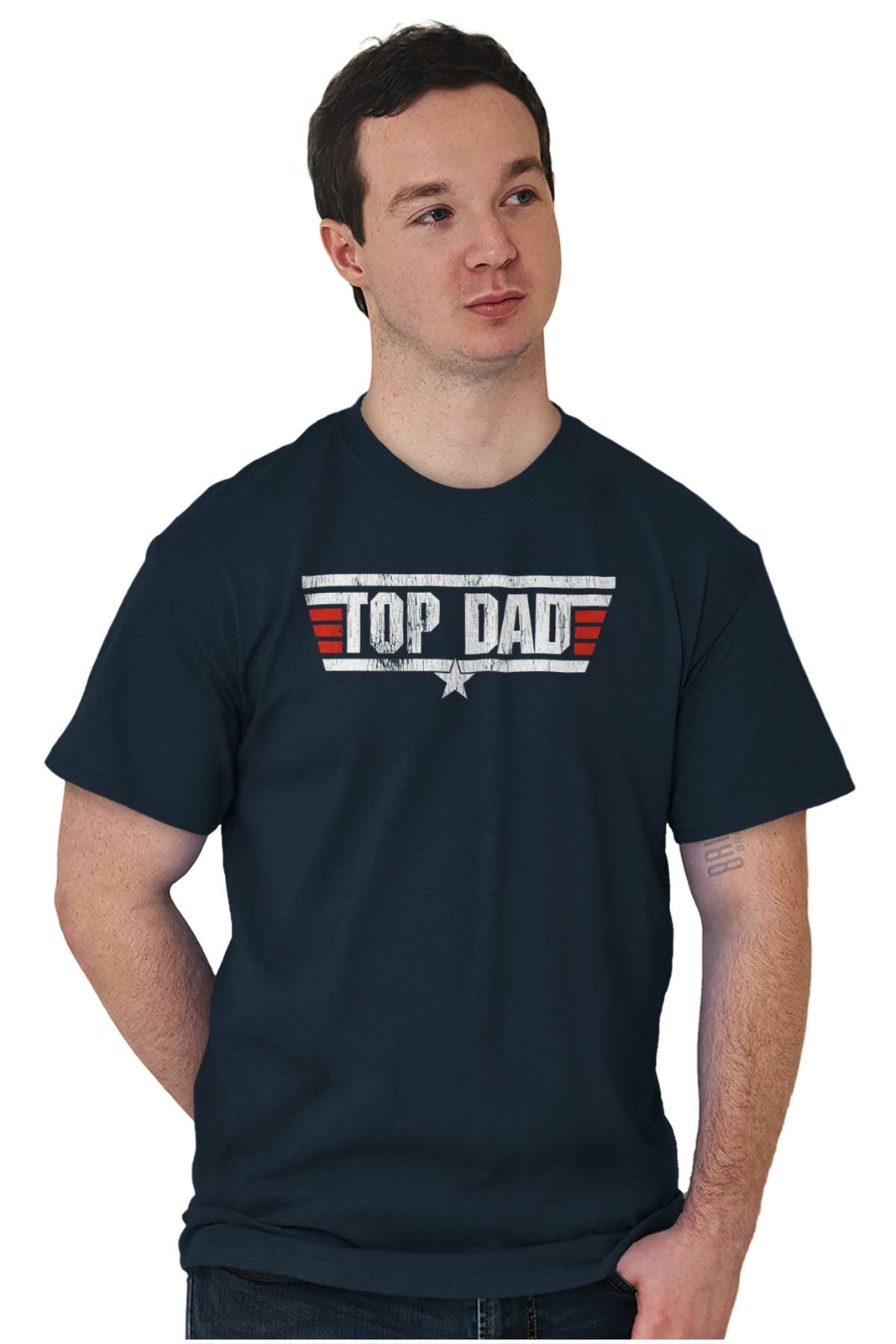 Top Dad Father’s Day Best Ever Birthday Gift Mens Casual Crewneck T Shirts Tees