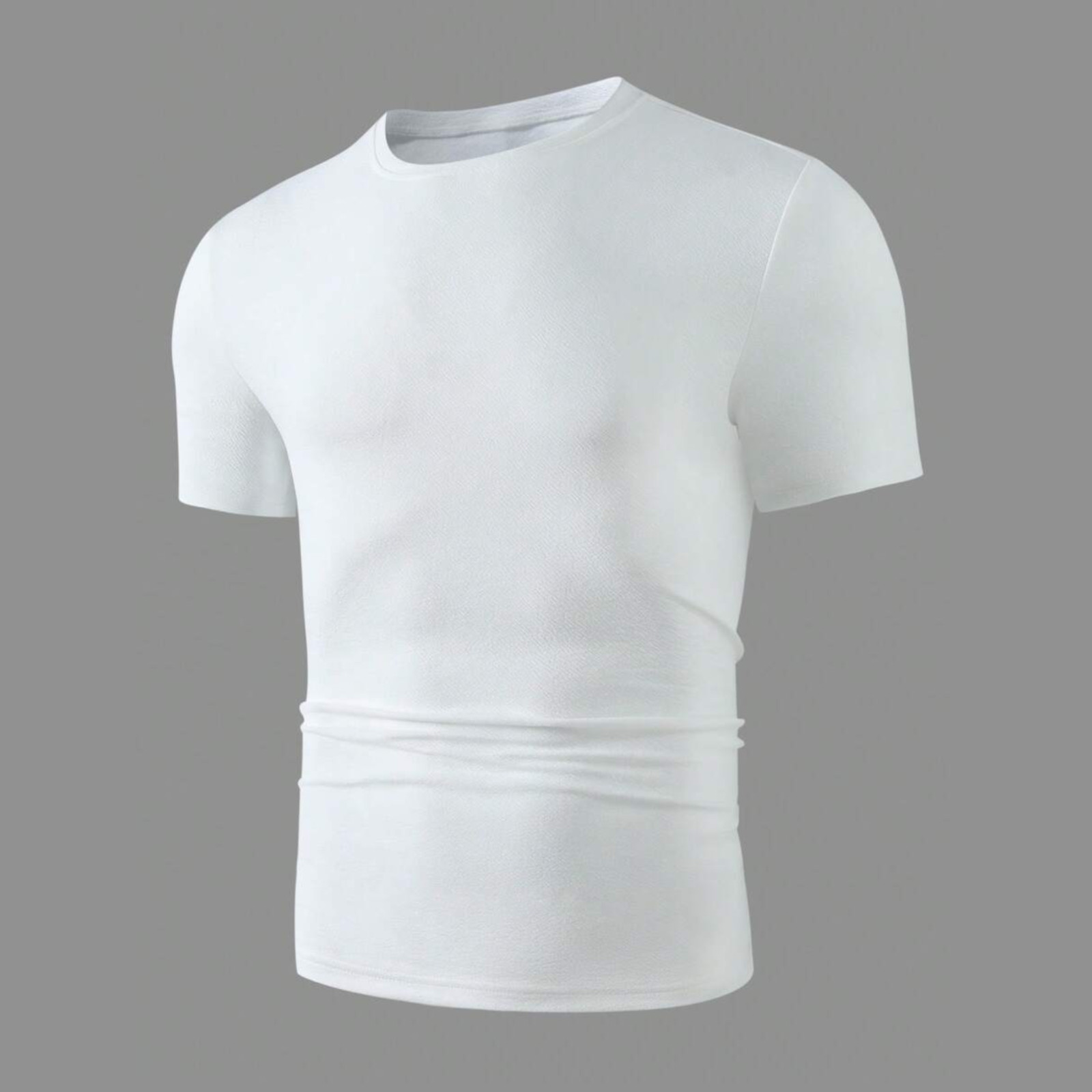 Men’s T-Shirt Short Sleeve Casual Ant Fabric Solid Color Crew Neck Slim T-Shirt