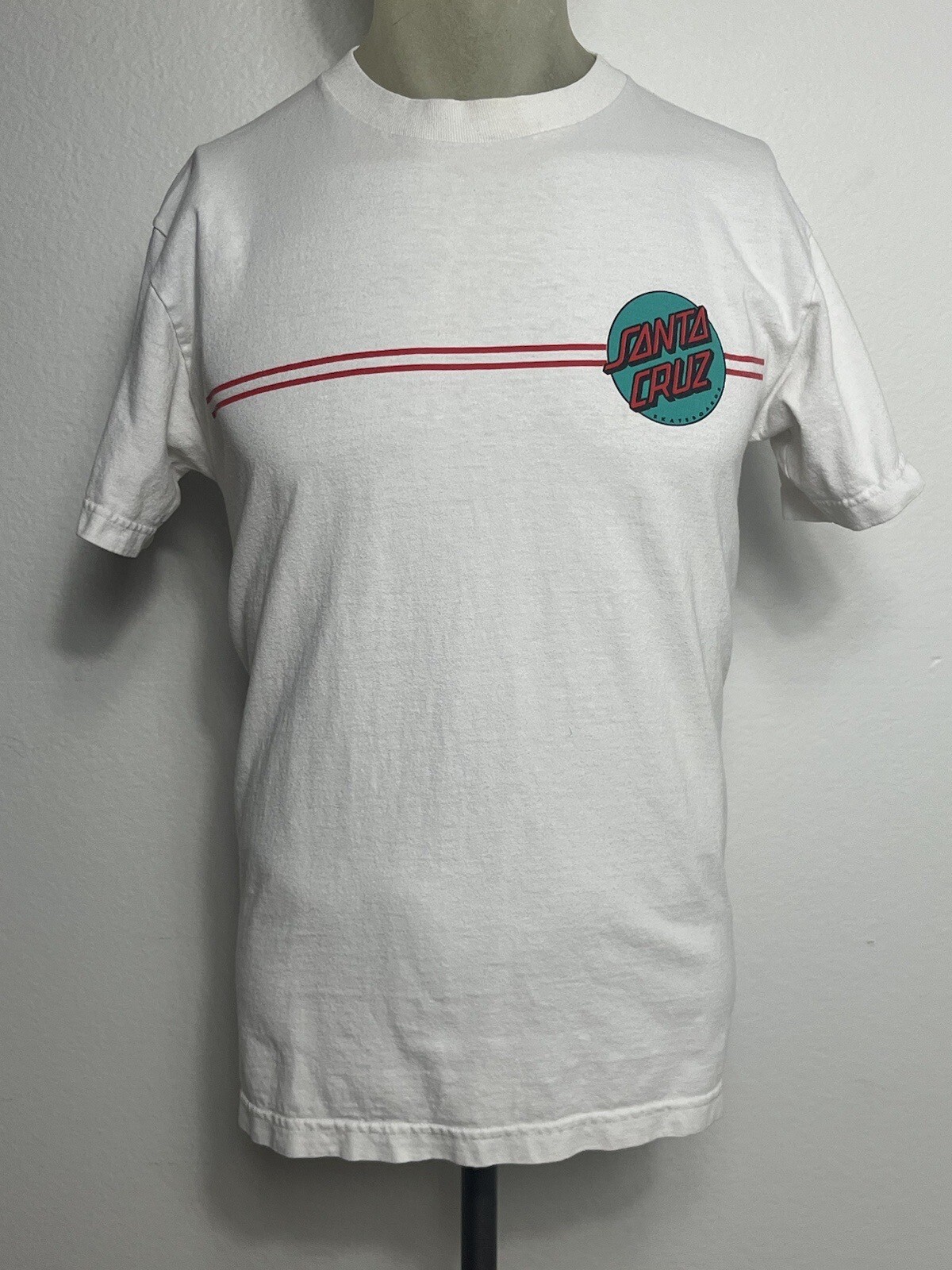 Santa Cruz Skateboards Graphic T-Shirt Mens Unknown Size White Logo Short Sleeve