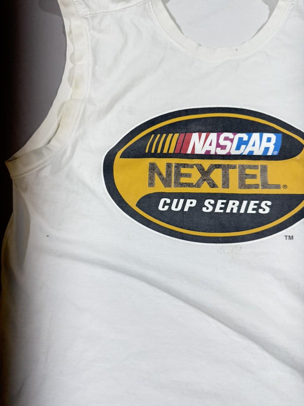 Vintage NASCAR White Muscle Tee Size Men’s XL