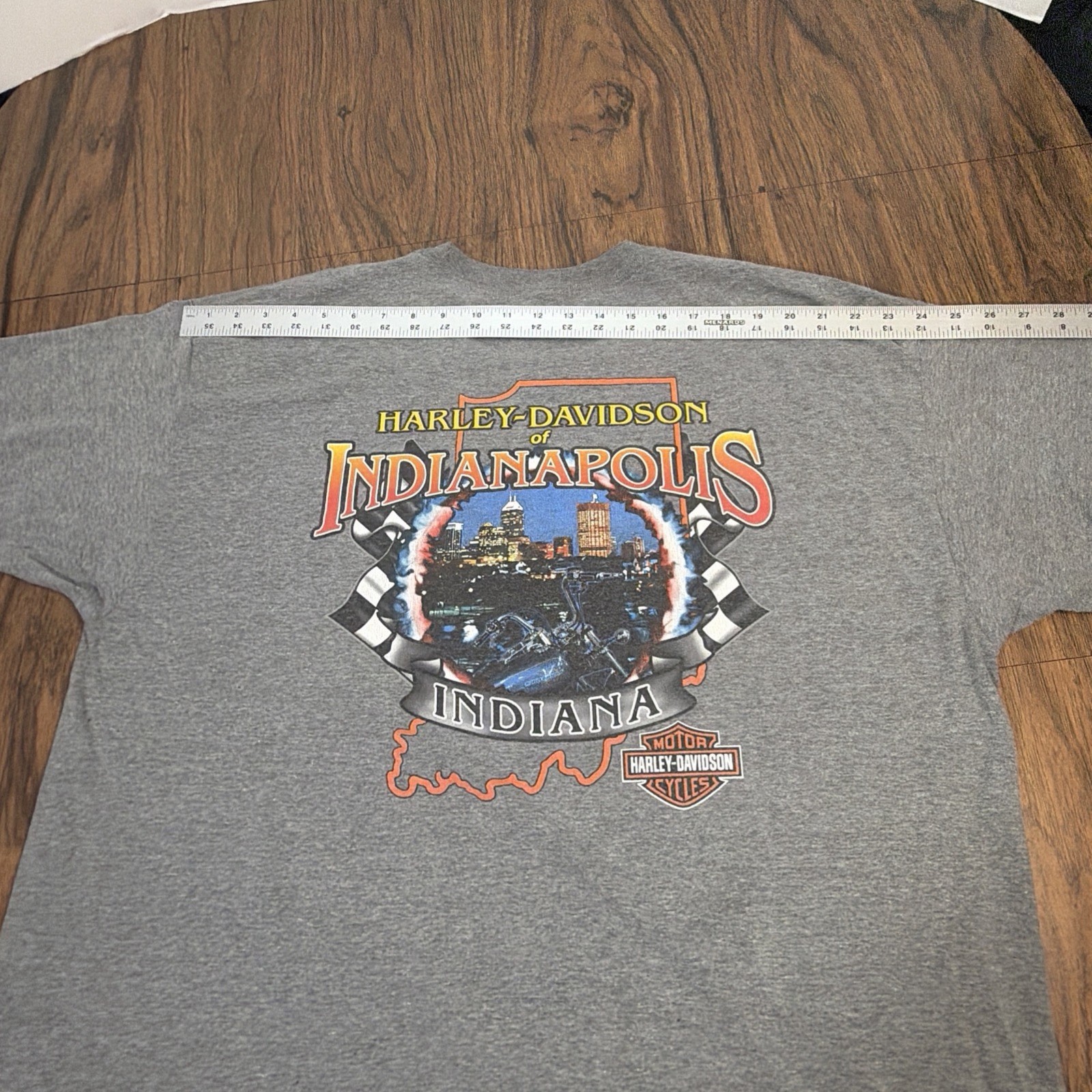 Harley Davidson Mens 2XL Gray T-Shirt Indianapolis Indiana RK Stratman Vintage