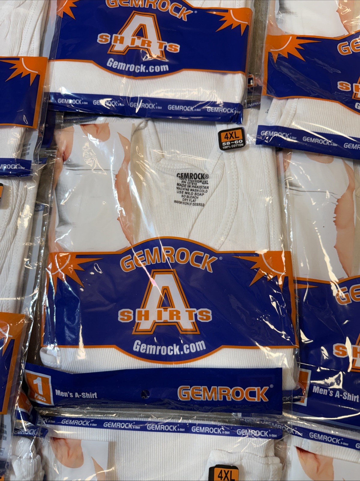 6 Large White A Shirt/ Tang Top Special,Individually Wrapped.