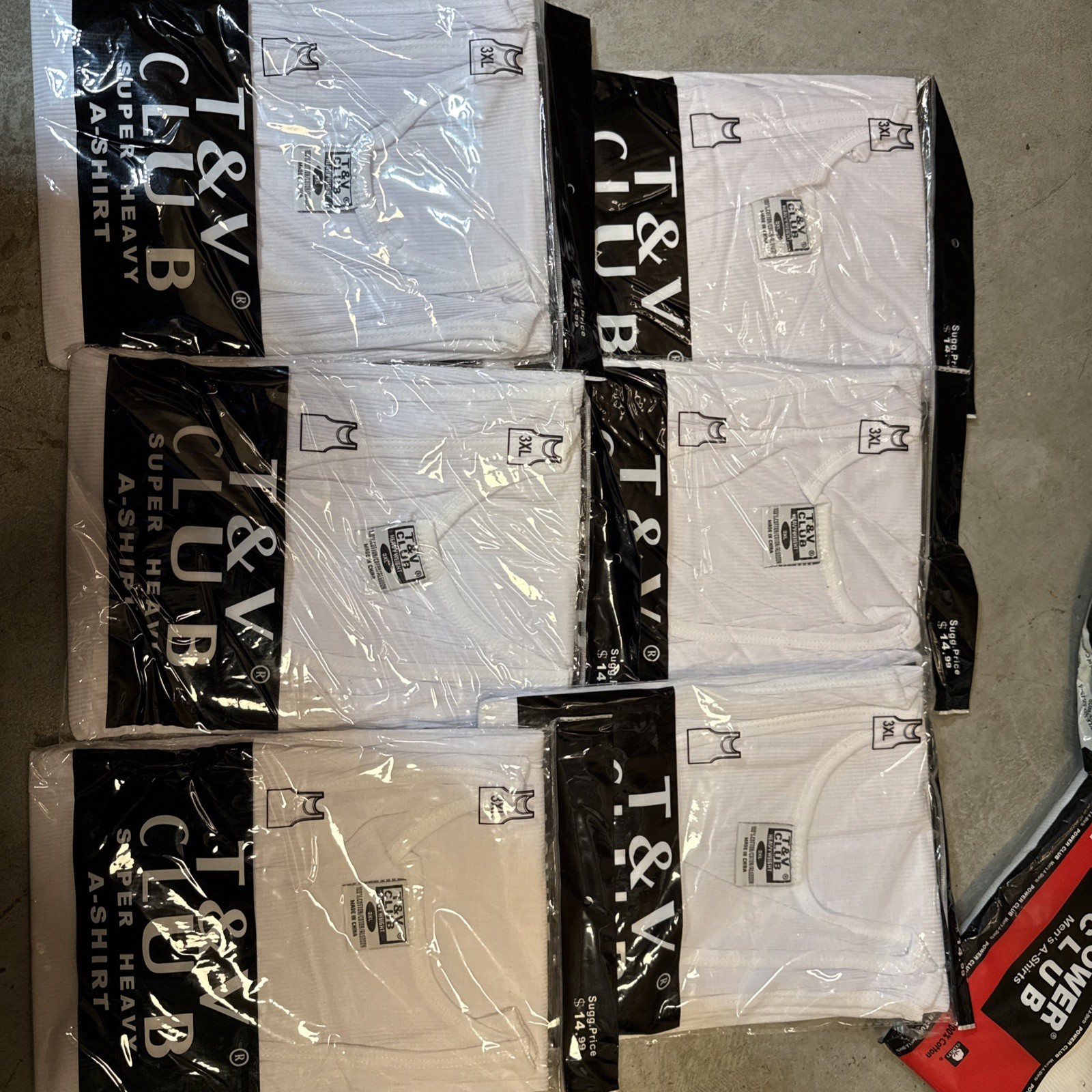 6 Pieces White 3xL A Shirt/ Tang Top Special Last Of Inventory Individually Wrap
