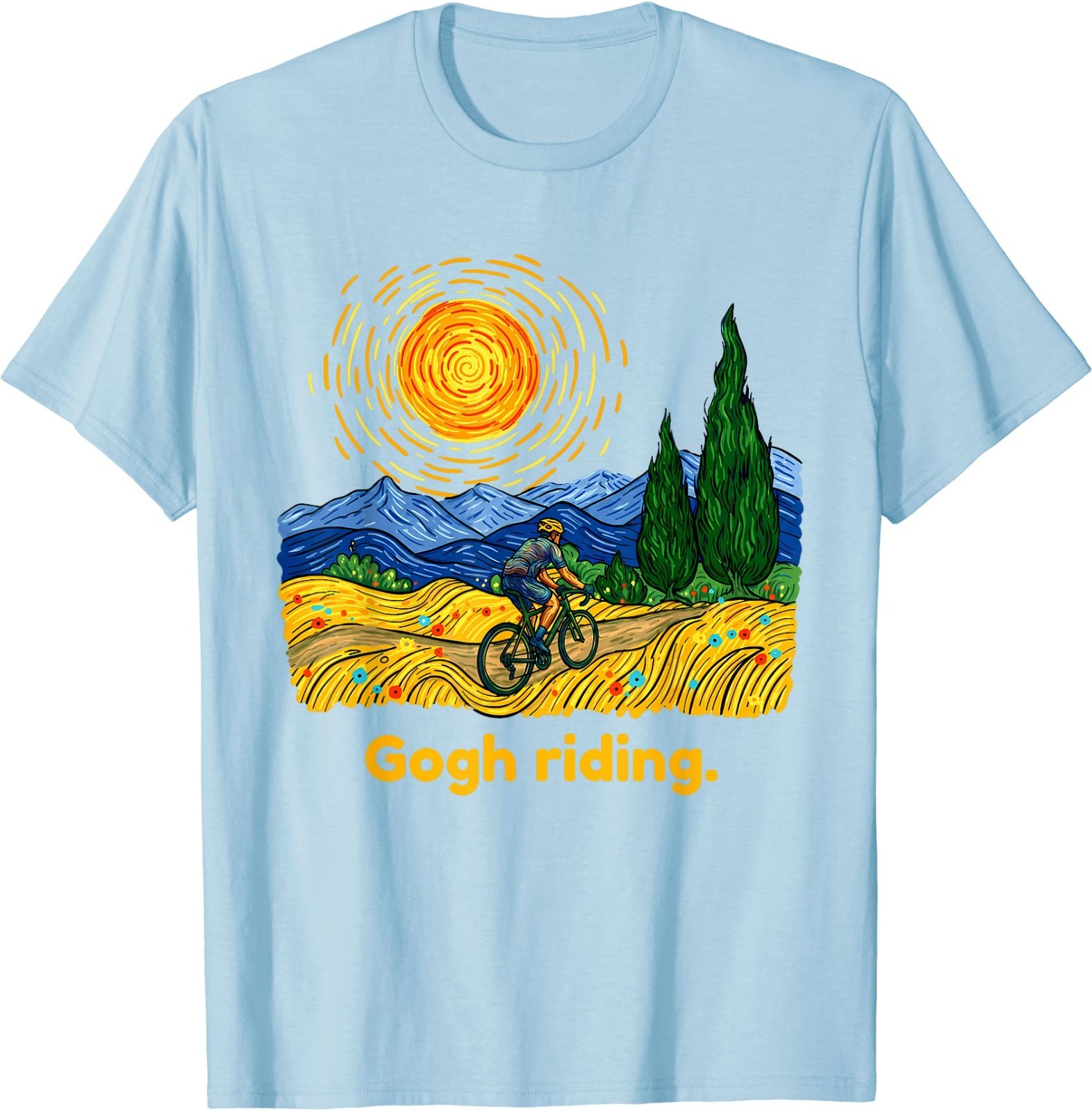 Gogh Riding Funny Cycling Van Gogh Art Bike T-Shirt