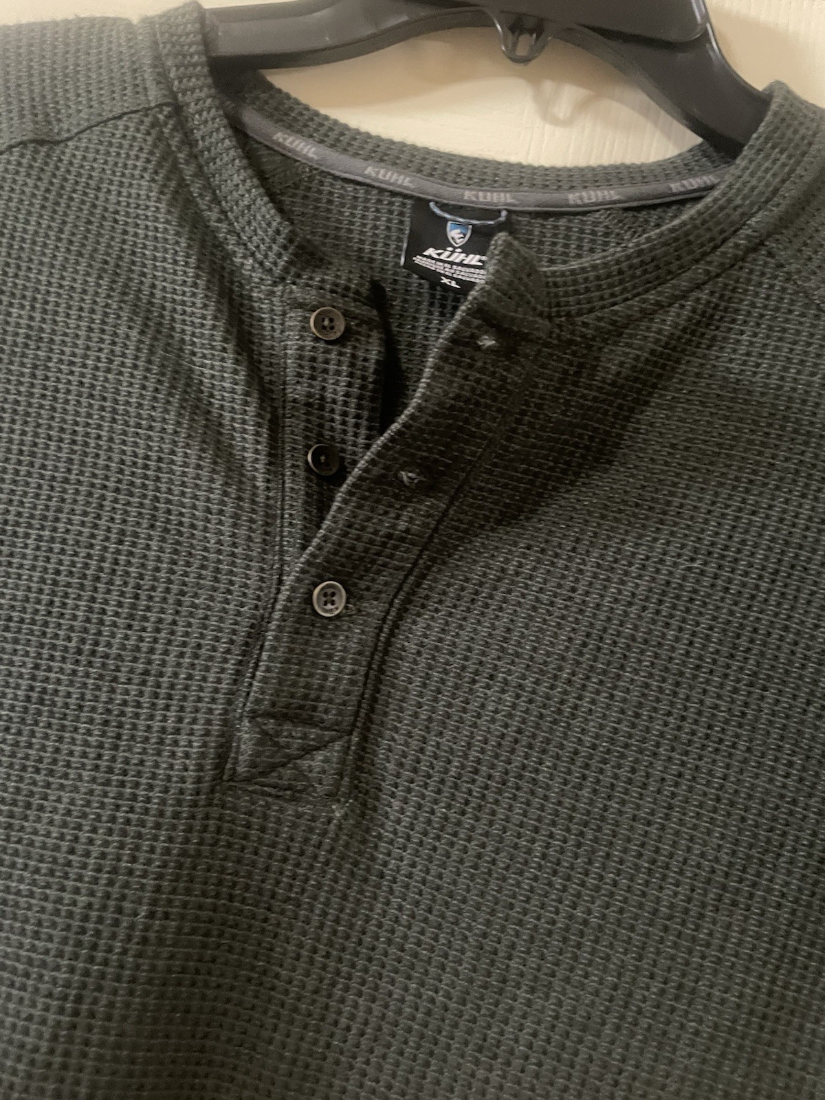 Kuhl Enticer Henley Men’s XL Green Long Sleeve Stretch Outdoor Ribbed Shirt 7386