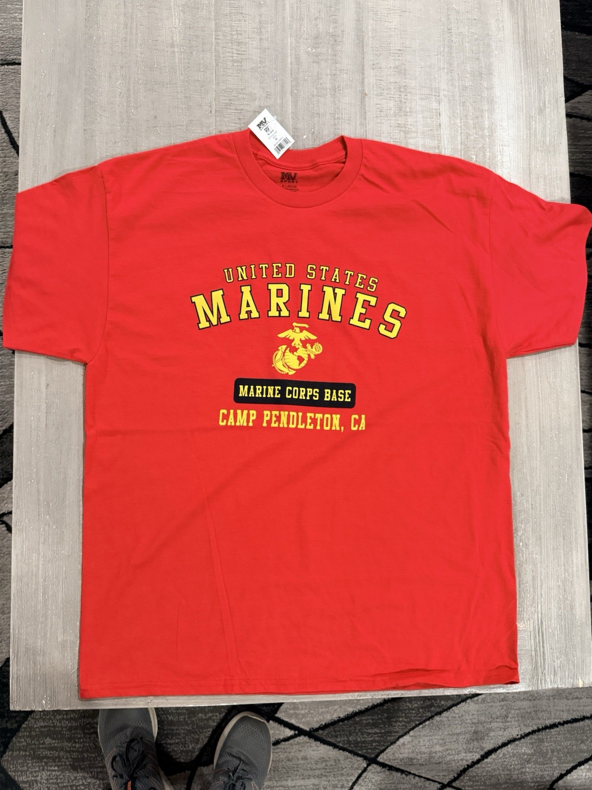 UNITED STATES MARINE CORPS “USMC BASE CAMP PENDLETON, CA”- Red T-Shirt – Sz XL