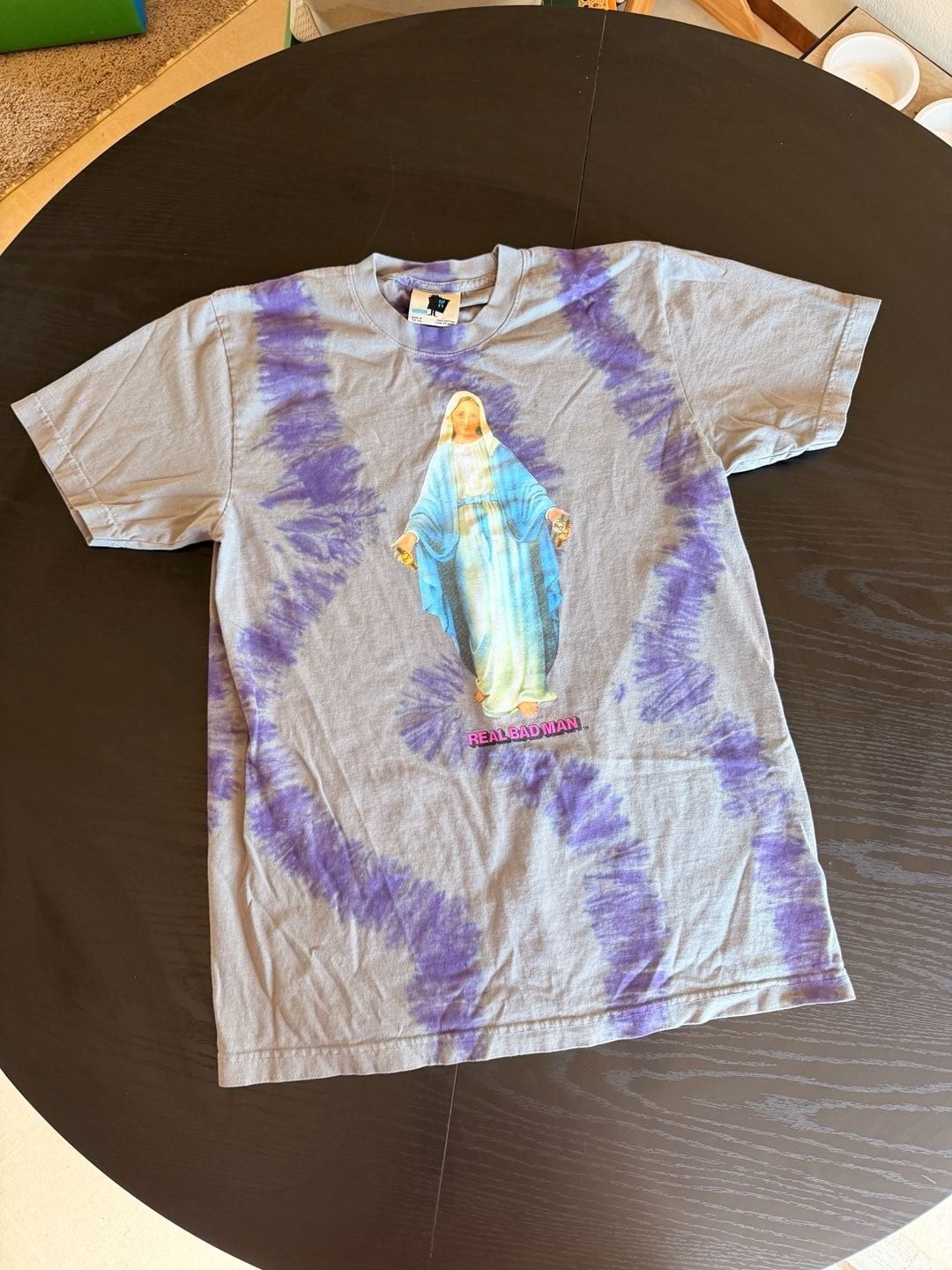 Real Bad Man Watch Seller Virgin Mary Tie Dye T-Shirt