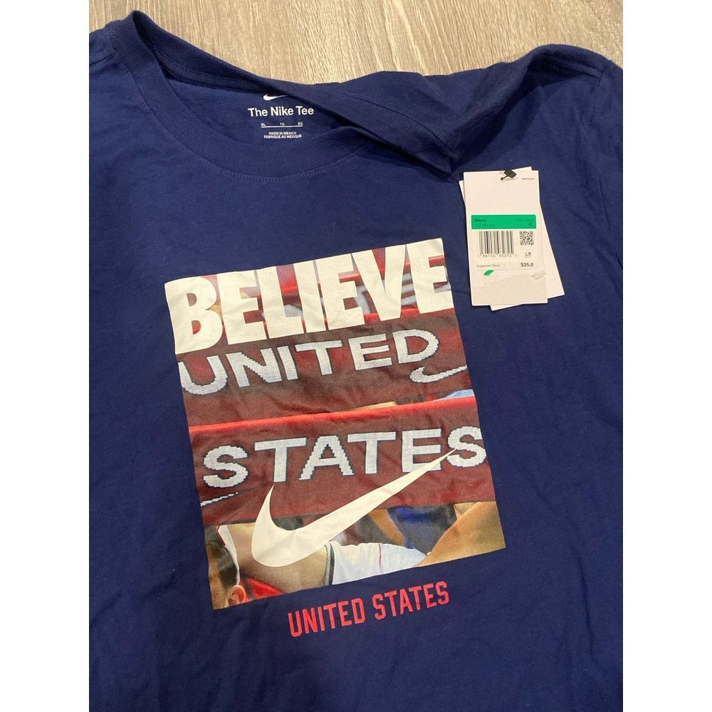 Men’s XL Nike Believe United States Patriotic Graphic T-Shirt Blue New with Tags