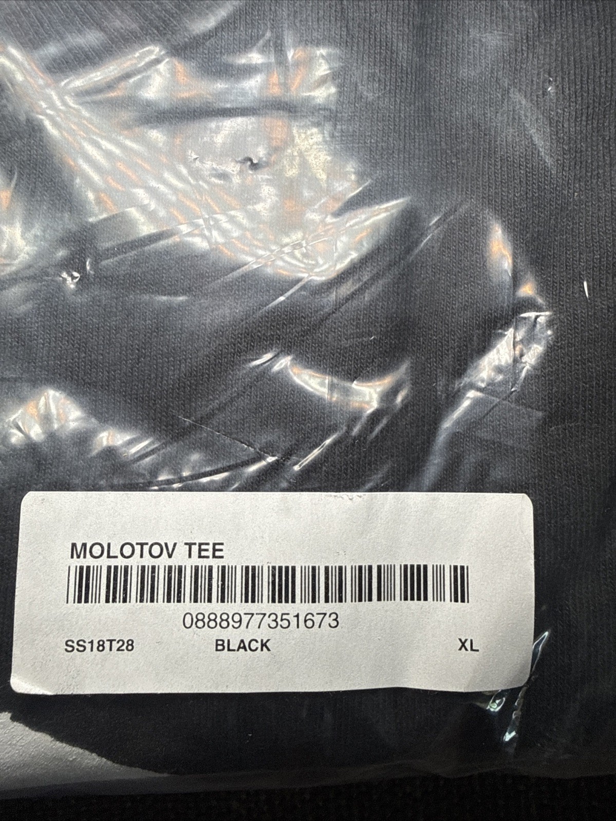 SS18 Supreme Molotov Tee Black XL RARE TRUSTED SELLER FREE SHIP!