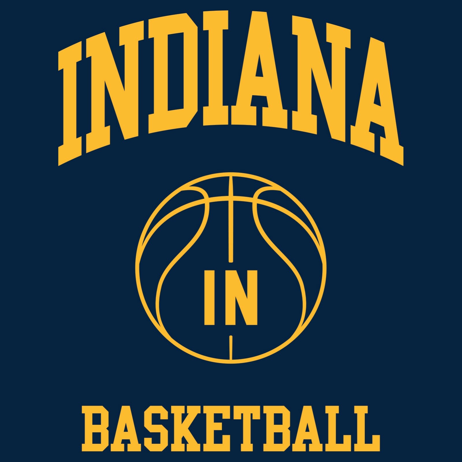 Indiana Classic Basketball Arch Basic Cotton T-Shirt